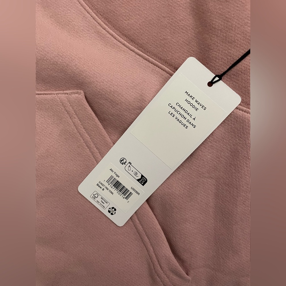 ALO Yoga NWT Make Waves Hoodie Sweatshirt Sunset Pink Tonal Size S Oversized - Picture 9 of 11